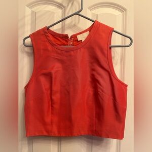 J. Crew bright coral cropped dress tank, size 6.